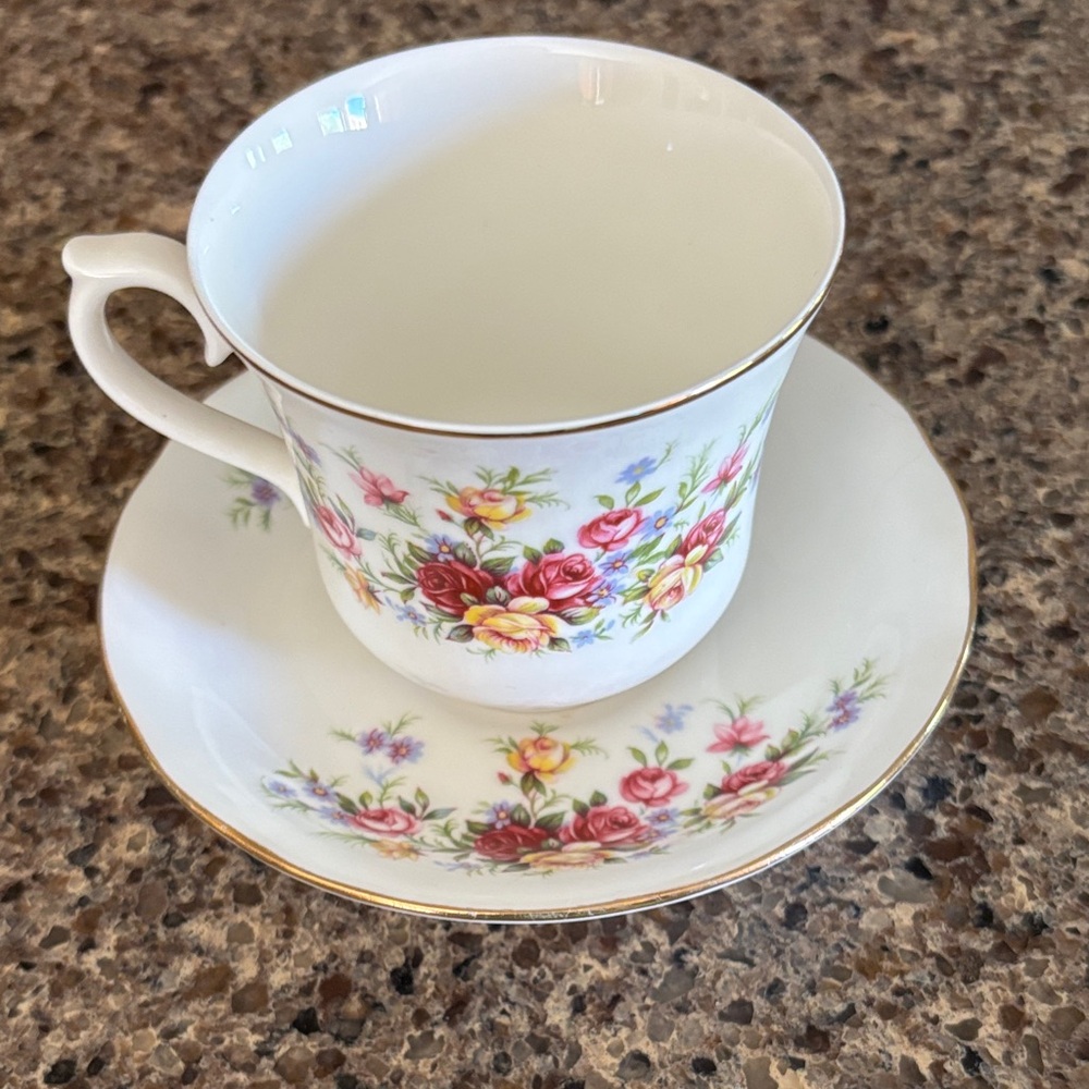 Queen Anne Rose Fine bone China. Made in England.